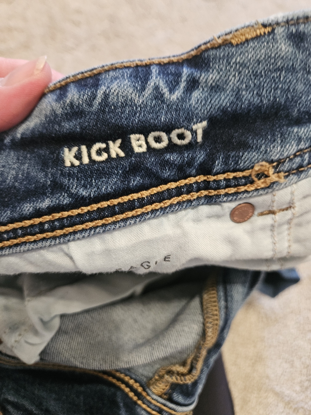 American Eagle Outfitters Mid Wash Kick Boot Jeans 12 X- short - Picture 6 of 8